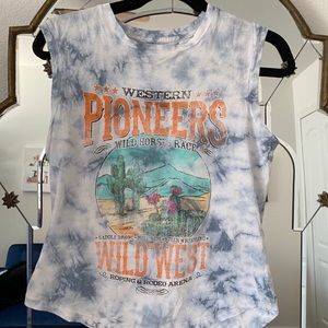Western Pioneers Desert Rodeo tie dye tank top